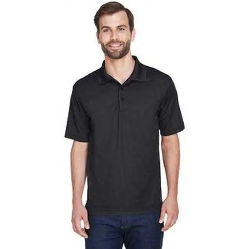 Ultraclub 8210T Men’s Tall Cool & Dry Mesh Pique Polo – Black