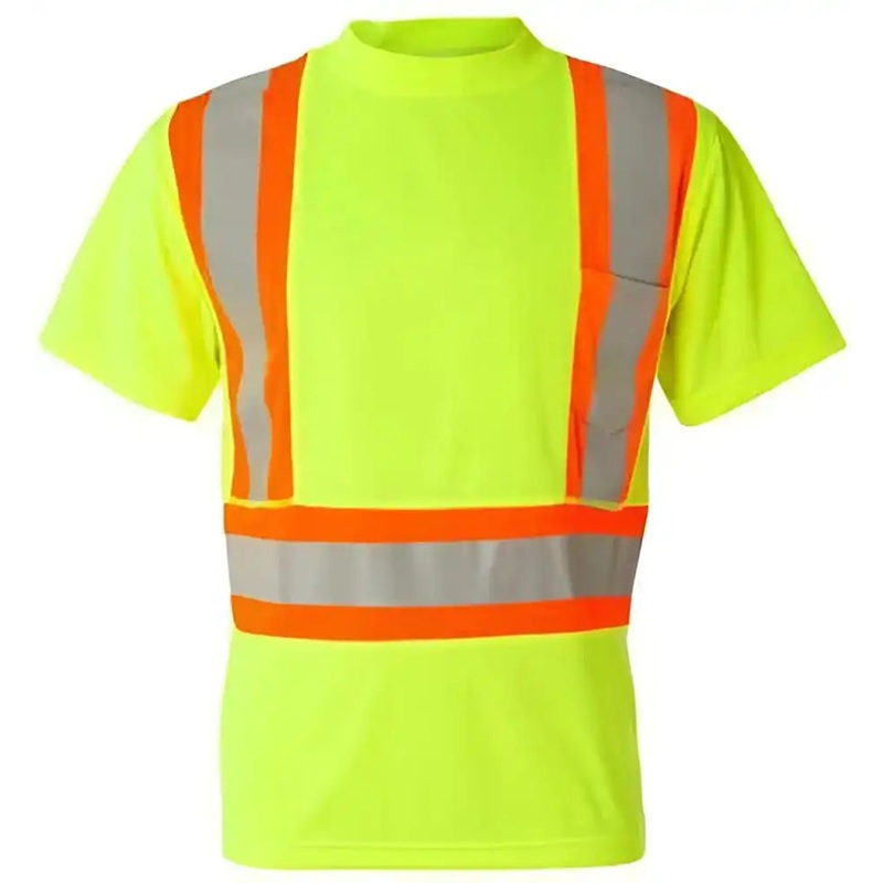 Kishigo 9120-9121 Class 2 Flat Stitch Self-Fabric Panels T-Shirt – Lime