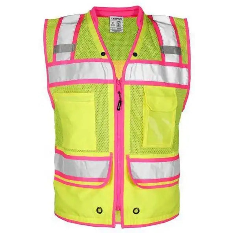 Kishigo S5042-5046 Color Contrast High Performance Surveyors Vest – Lime Pink – S5046