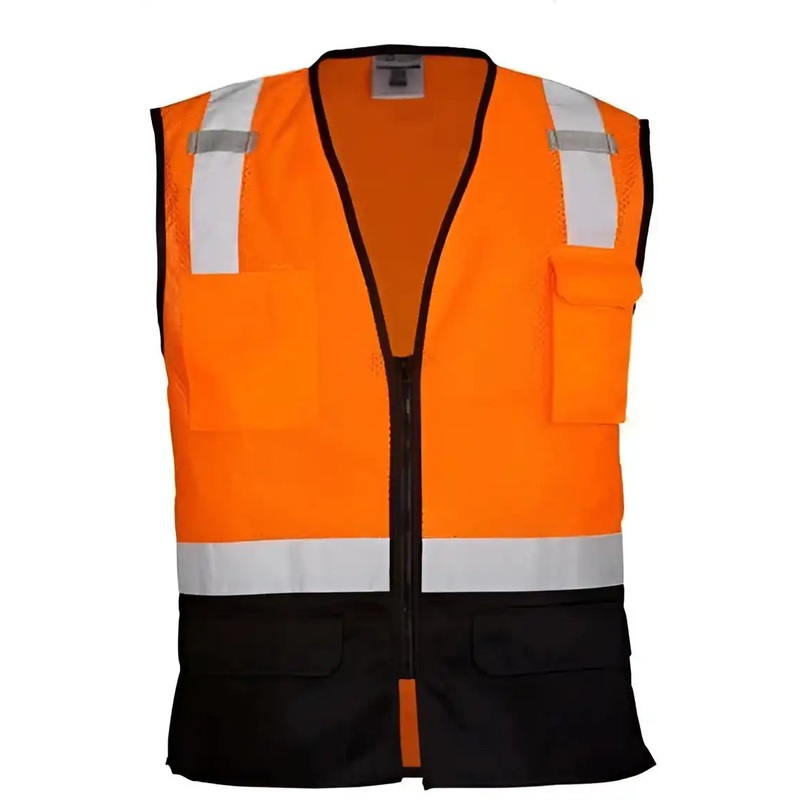 Kishigo 1509 Black Bottom Mesh Class 2 Vest – Orange – 1529