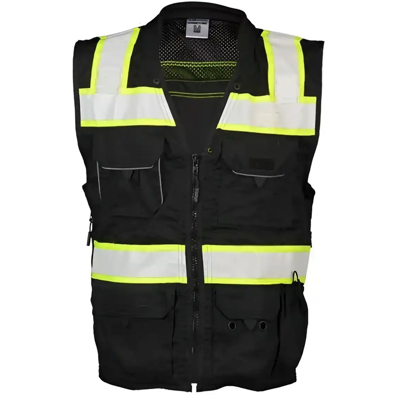 Kishigo B500 EV Series Enhanced Visibility Professional Utility Vest – Black Lime