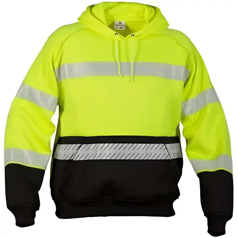 Kishigo JS142-143 Premium Black Series Pull Over Hooded Sweatshirt – Lime