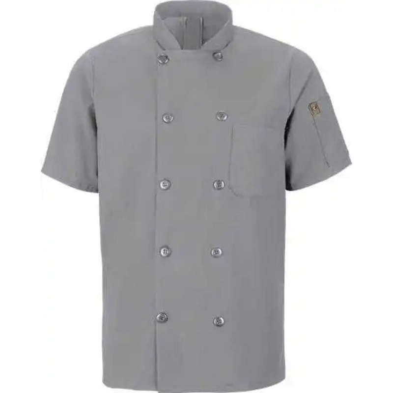 Chef Designs 046X Mimix Short Sleeve Chef Coat with OilBlok – Gray