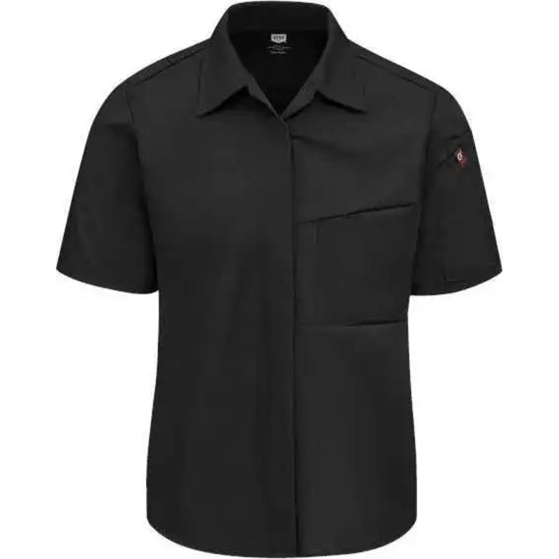 Chef Designs 501W Women’s Poplin Airflow Cook Shirt with OilBlok – Black