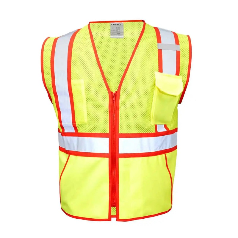 Kishigo 1595-1598 Standard Contrast Vest – Lime Red