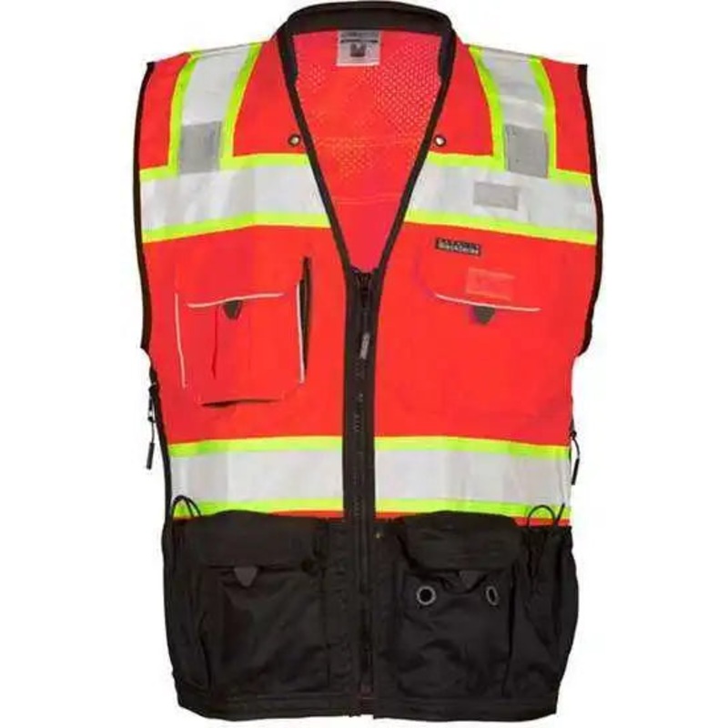 Kishigo S5002-5003 Premium Black Series Surveyors Vest – Fluorescent Red (S5702)