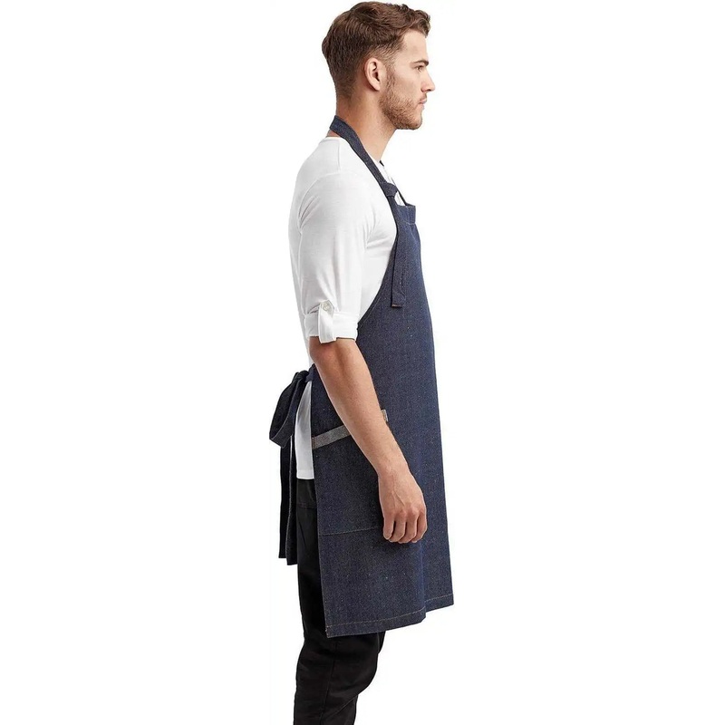Artisan Collection by Reprime RP122 Unisex Regenerate Sustainable Bib Apron – Indigo Denim