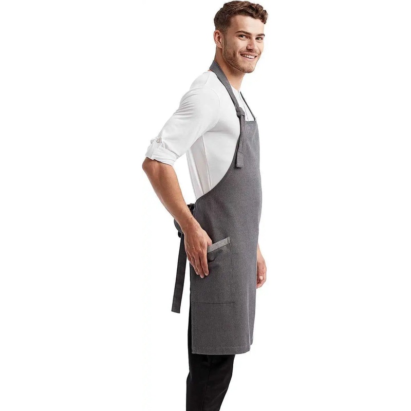 Artisan Collection by Reprime RP122 Unisex Regenerate Sustainable Bib Apron – Gray Denim