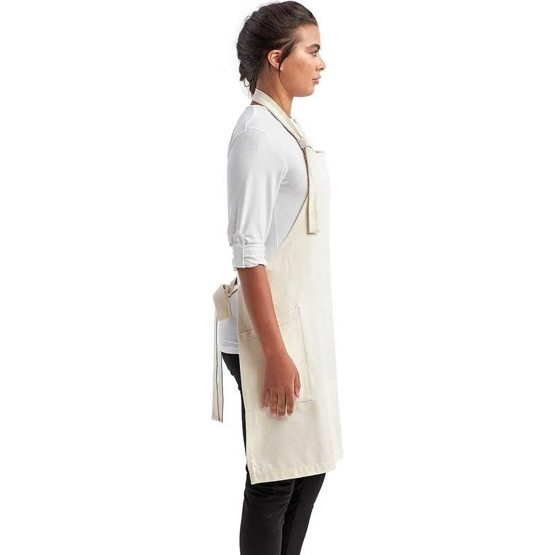 Artisan Collection by Reprime RP122 Unisex Regenerate Sustainable Bib Apron – Natural
