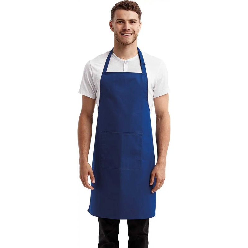 Artisan Collection by Reprime RP154 Unisex ‘Colours’ Sustainable Pocket Bib Apron – Royal