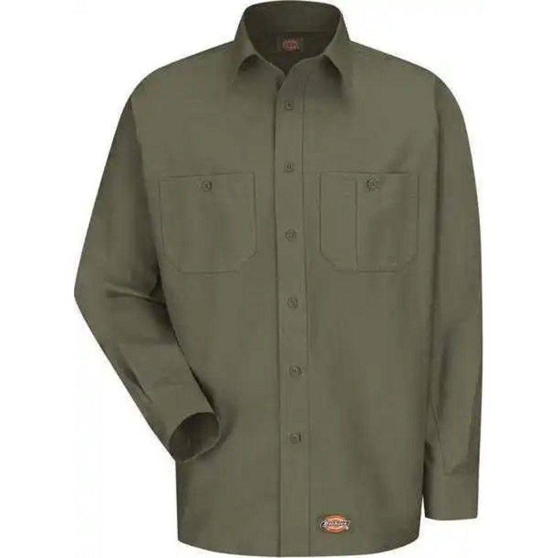 Dickies WS10 Long Sleeve Work Shirt – Olive Green