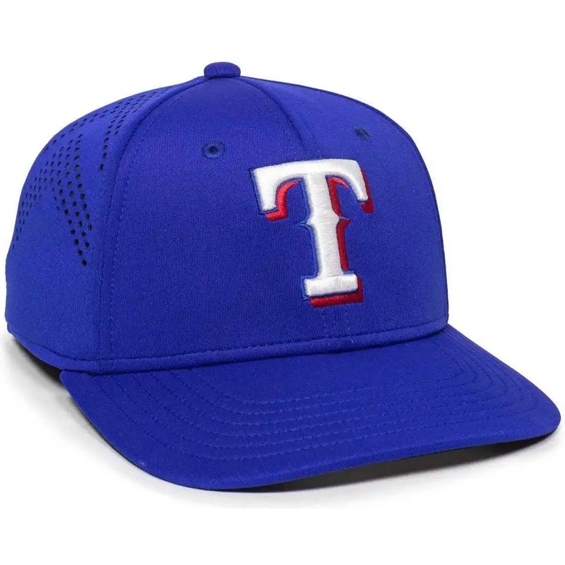 OC Sports MLB-600 Perforated Stretchfit Baseball Cap – Texas Rangers