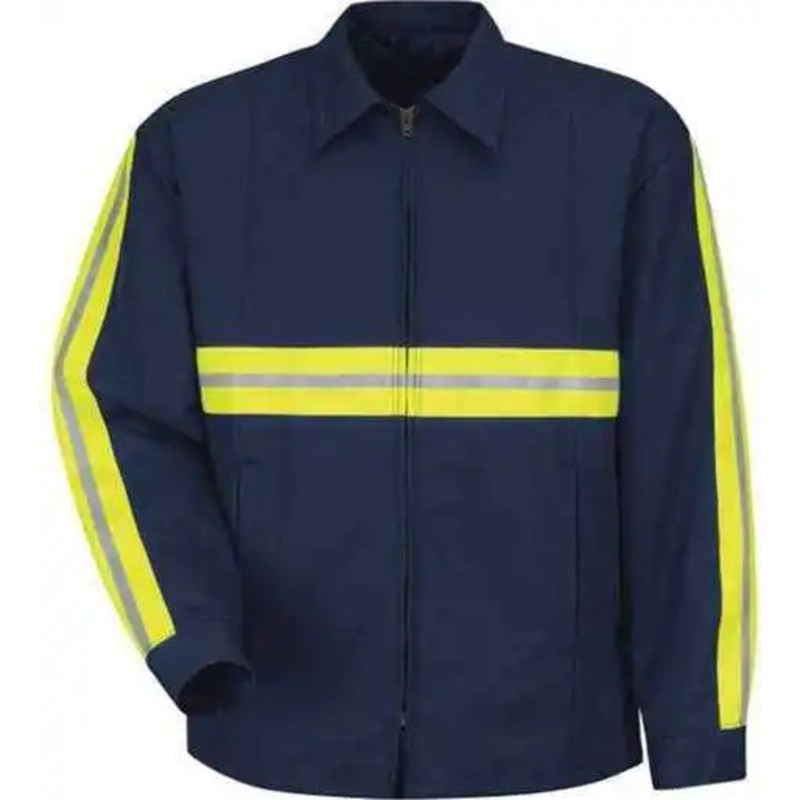 Red Kap JT50ENL Enhanced Visibility Perma-Lined Panel Jacket – Long Sizes – Navy