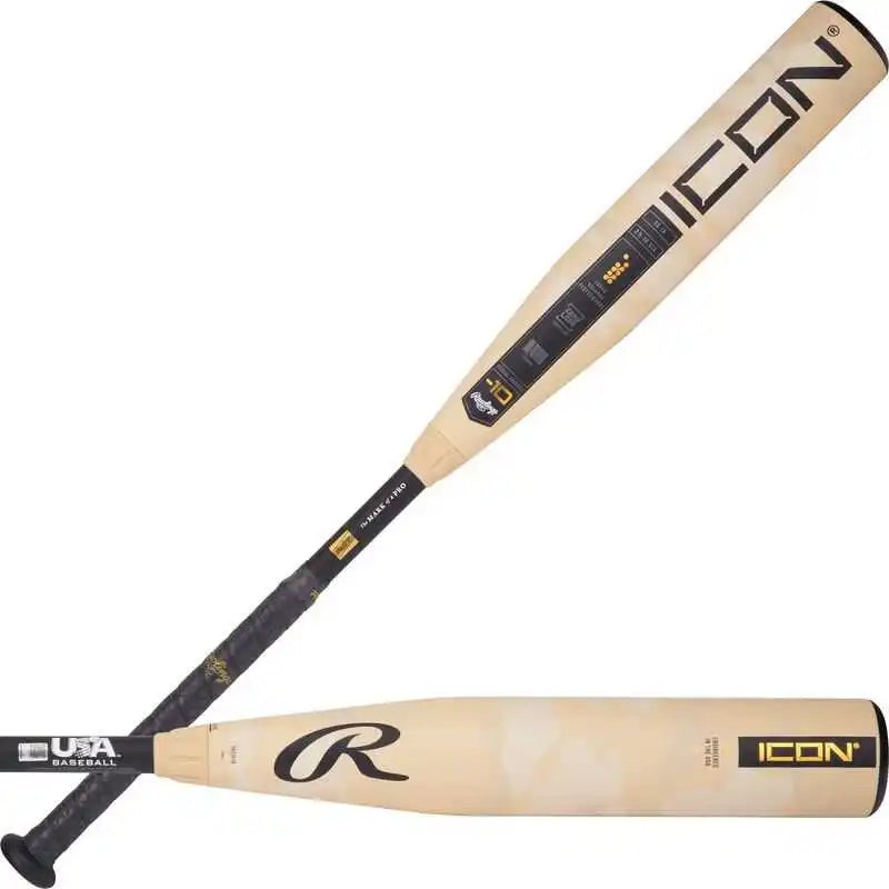 Rawlings 2025 Icon (-10) USA Approved Bat RUS5I10 – Black Ivory