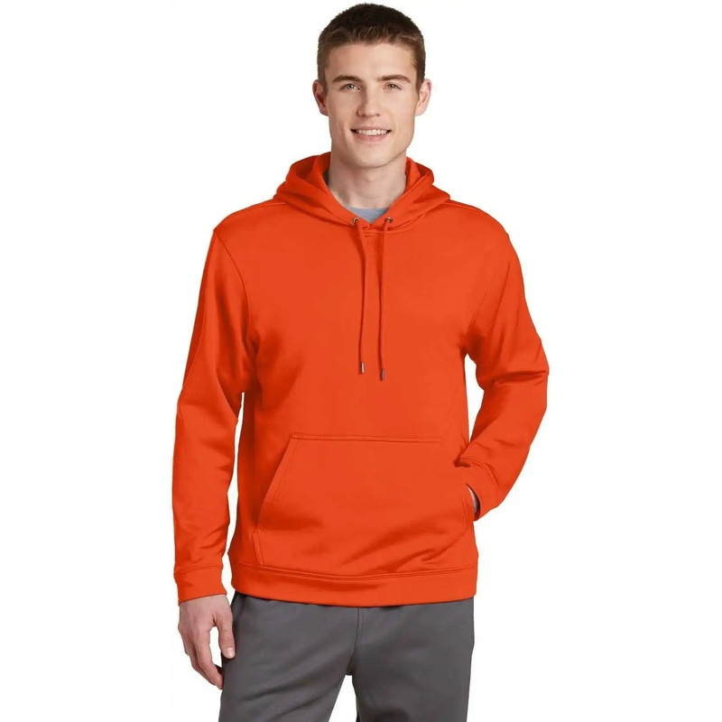 Sport-Tek F244 Sport-Wick Fleece Hooded Pullover – Deep Orange