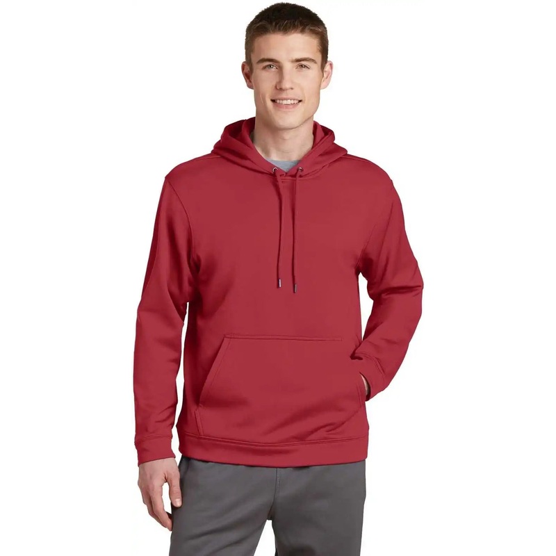 Sport-Tek F244 Sport-Wick Fleece Hooded Pullover – Deep Red