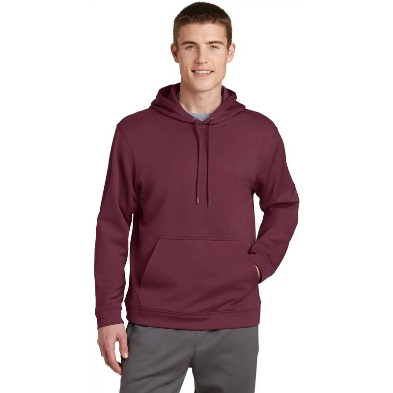 Sport-Tek F244 Sport-Wick Fleece Hooded Pullover – Maroon