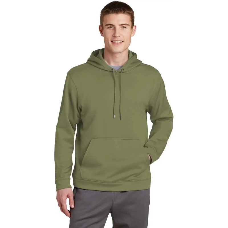 Sport-Tek F244 Sport-Wick Fleece Hooded Pullover – Olive Drab Green