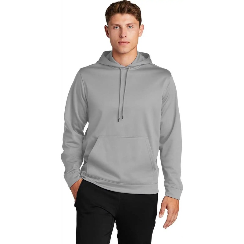 Sport-Tek F244 Sport-Wick Fleece Hooded Pullover – Silver