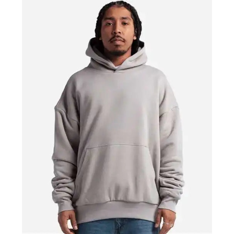 Shaka Wear SHDLP Men’s Garment-Dyed Double Layer Reversible Hooded Sweatshirt – Fog Gray