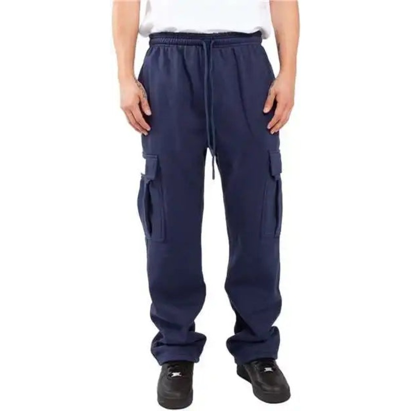 Shaka Wear SHFCP Men’s Fleece Cargo Pocket Sweatpants – Navy