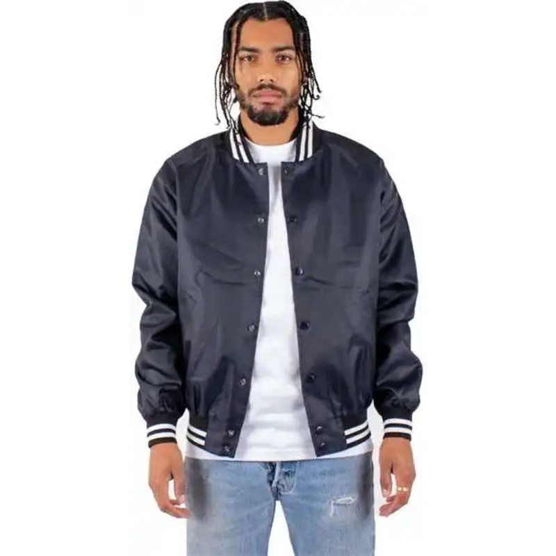 Shaka Wear SHVBJ Men’s Varsity Bomber Jacket – Navy