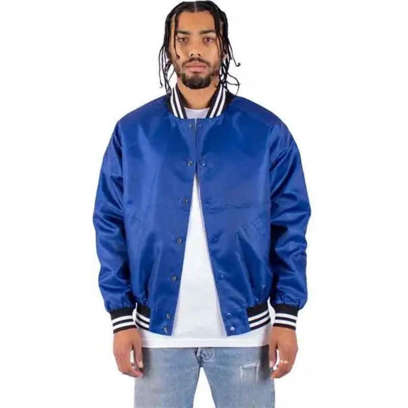 Shaka Wear SHVBJ Men’s Varsity Bomber Jacket – Royal