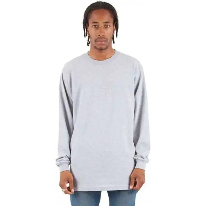 Shaka Wear SHALS Unisex Active Long Sleeve T-Shirt – Heather Gray