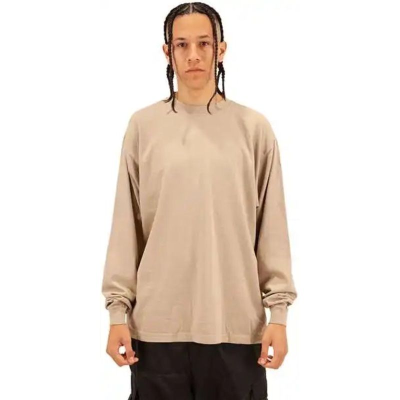 Shaka Wear SHGDLS Men’s Garment-Dyed Long Sleeve T-Shirt – Oatmeal