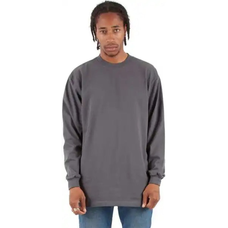 Shaka Wear SHMHLS Men’s Max Heavyweight Long Sleeve T-Shirt – Dark Gray