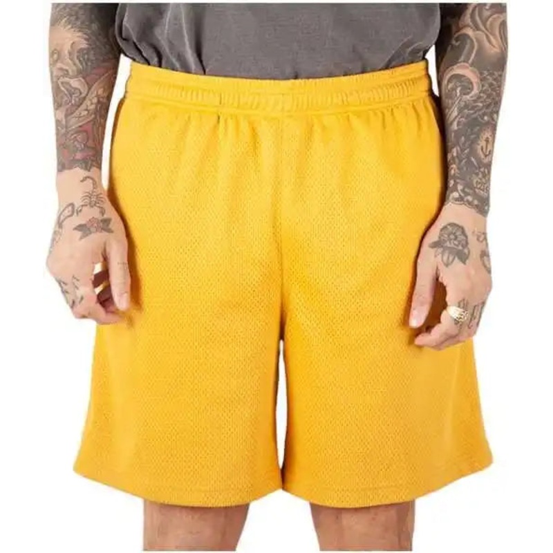 Shaka Wear SHMPS Men’s Mesh PE Gym Shorts – Mustard