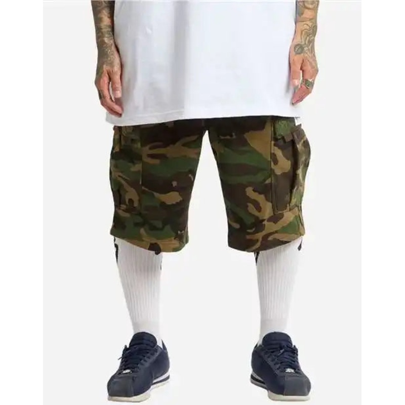 Shaka Wear SHFCS Men’s Fleece Cargo Shorts – Camo Green