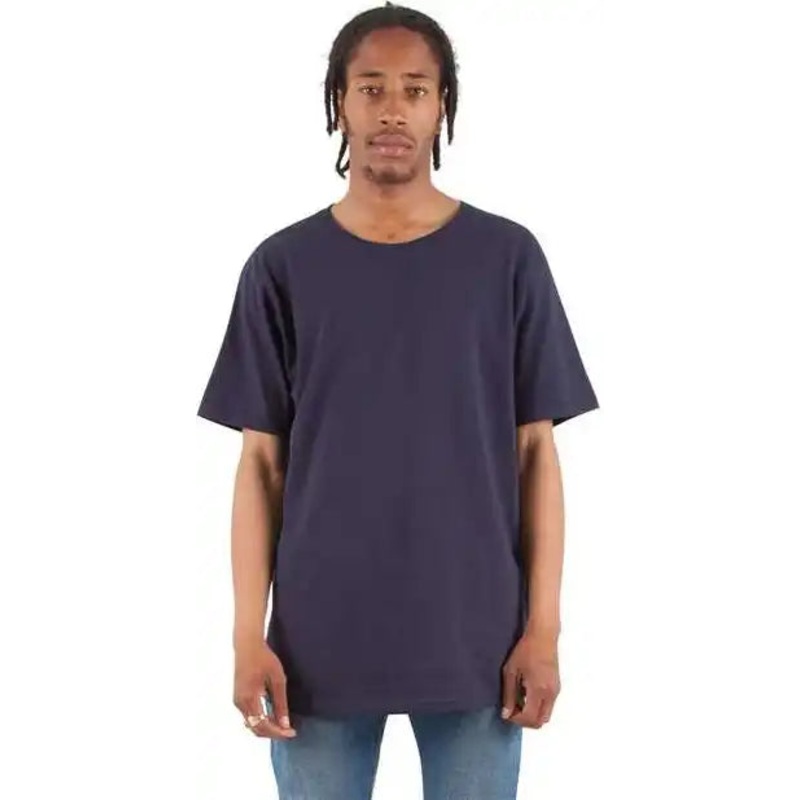 Shaka Wear SHCLT Unisex Curved Hem Long T-Shirt – Navy