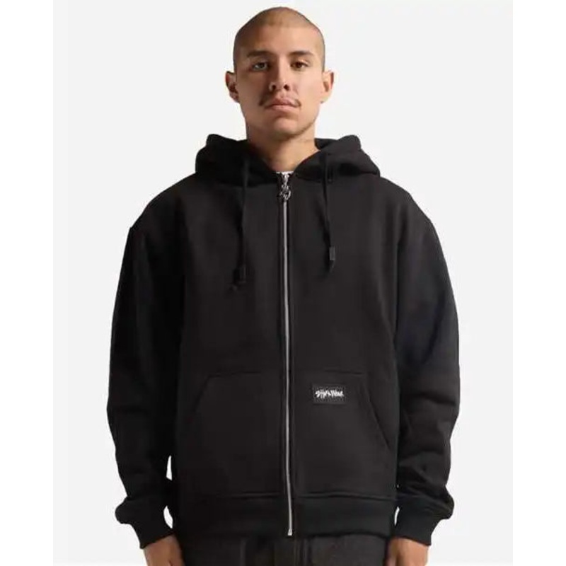 Shaka Wear SHEHZ Men’s Essential Super Heavyweight Full-Zip Hooded Sweatshirt – Black