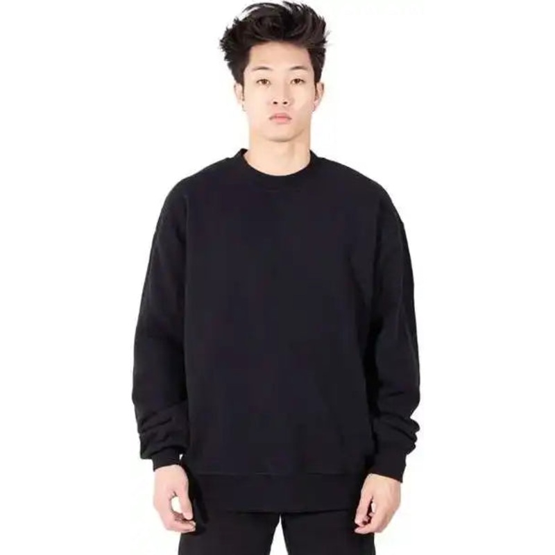 Shaka Wear SHGFC Men’s Los Angeles Garment-Dyed Crewneck Sweatshirt – Black