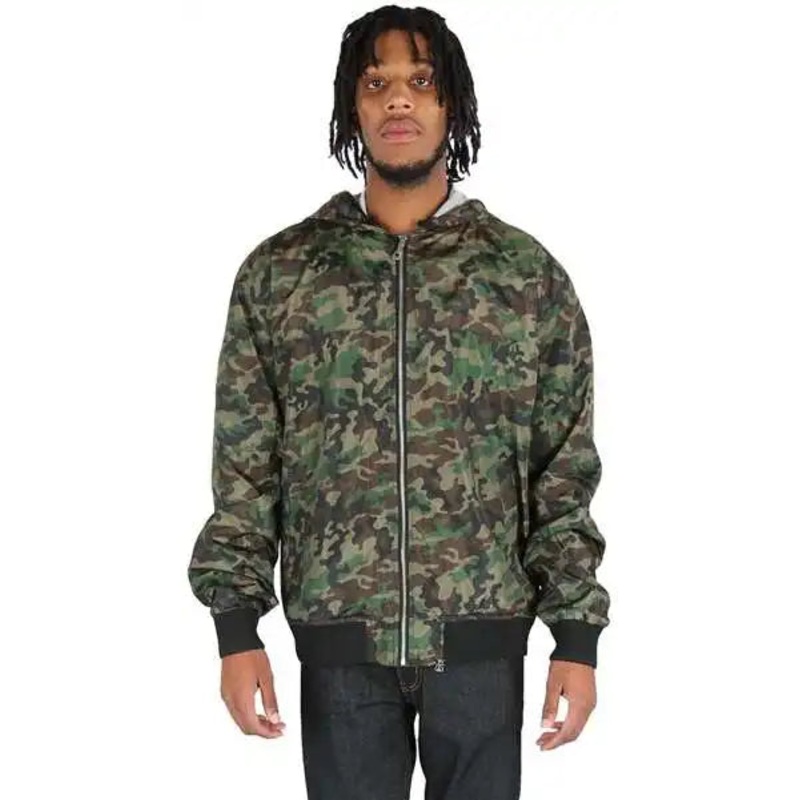 Shaka Wear SHWBJ Unisex Windbreaker Jacket – Camo Green