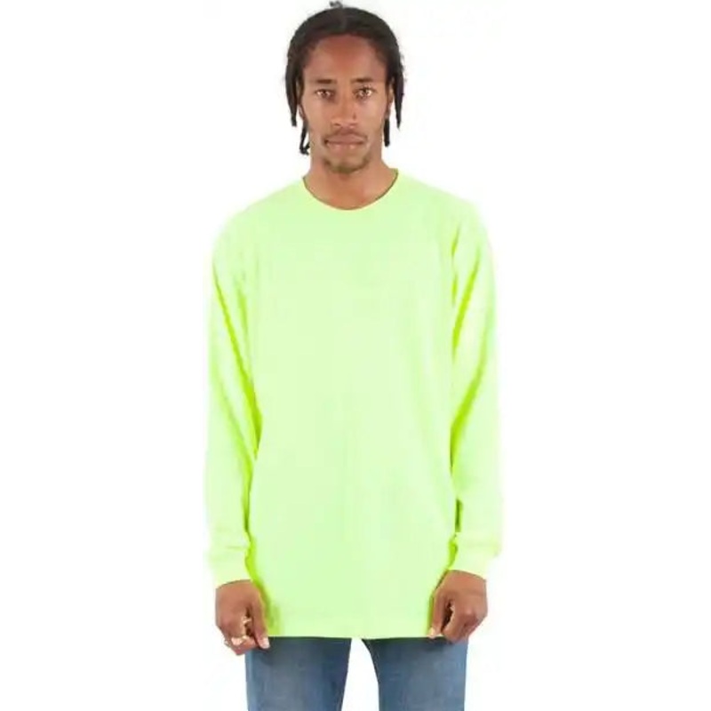 Shaka Wear SHALS Unisex Active Long Sleeve T-Shirt – Safety Green