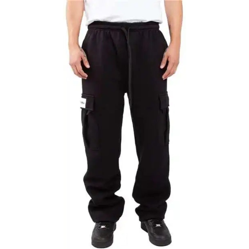 Shaka Wear SHFCP Men’s Fleece Cargo Pocket Sweatpants – Black
