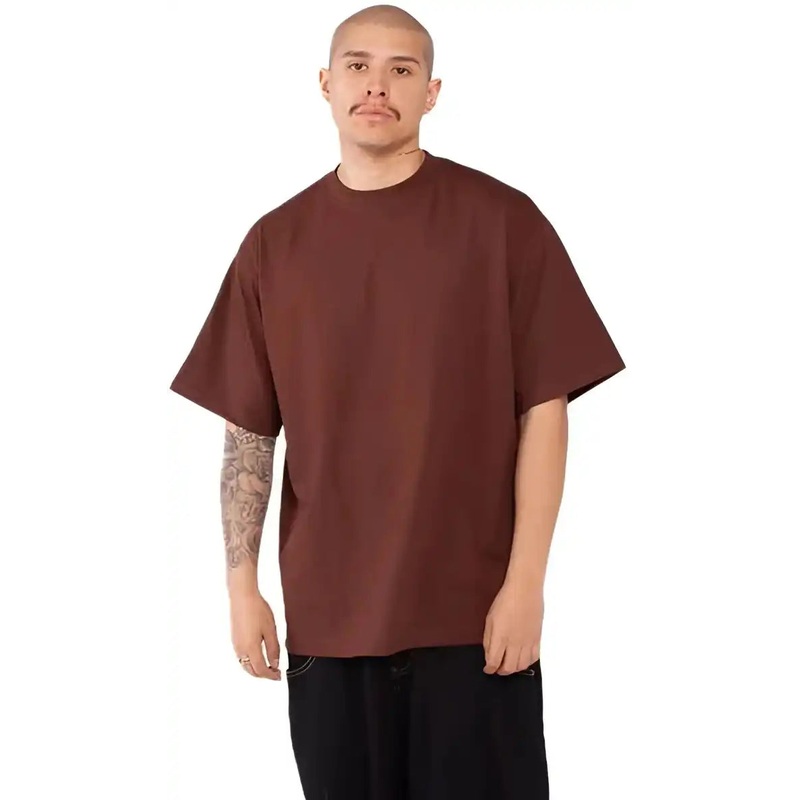 Shaka Wear SHMHSST Men’s Tall Max Heavyweight T-Shirt – Brown