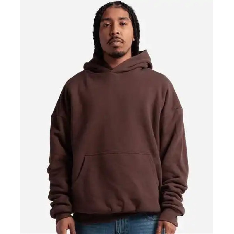 Shaka Wear SHDLP Men’s Garment-Dyed Double Layer Reversible Hooded Sweatshirt – Mocha