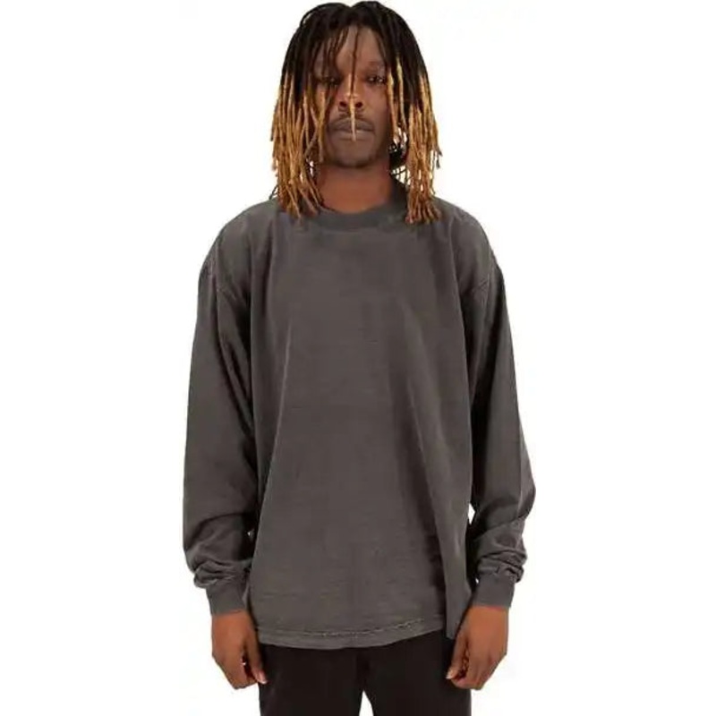 Shaka Wear SHGDLS Men’s Garment-Dyed Long Sleeve T-Shirt – Shadow