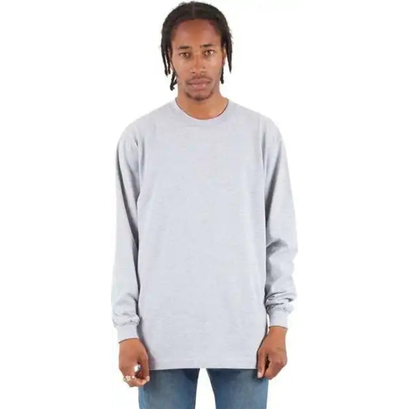 Shaka Wear SHMHLS Men’s Max Heavyweight Long Sleeve T-Shirt – Heather Gray