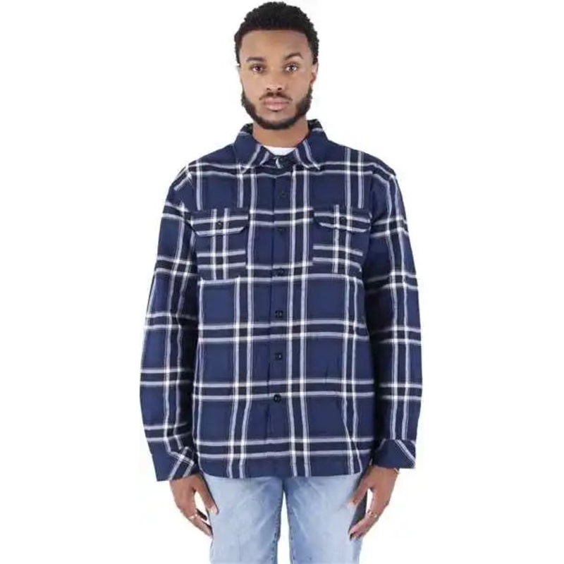 Shaka Wear SHPFJ Men’s Plaid Flannel Jacket – Navy
