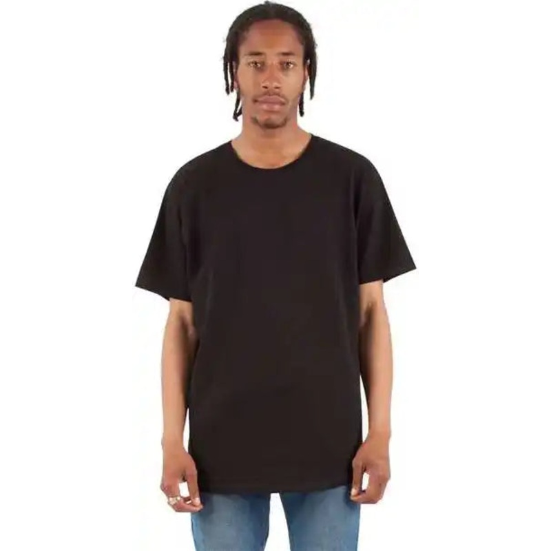 Shaka Wear SHCLT Unisex Curved Hem Long T-Shirt – Black