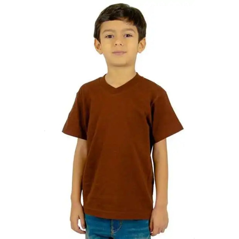 Shaka Wear SHVEEY Youth V-Neck T-Shirt – Brown