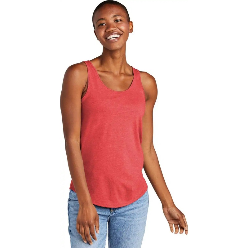 District DT151 Women’S Perfect Tri Relaxed Tank – Red Frost