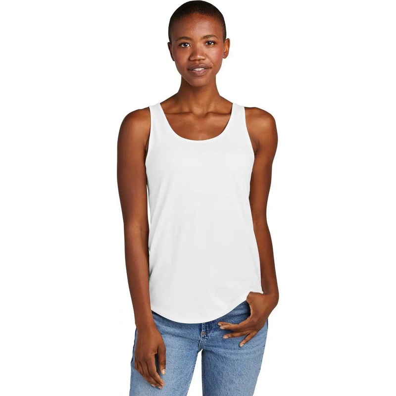 District DT151 Women’S Perfect Tri Relaxed Tank – White