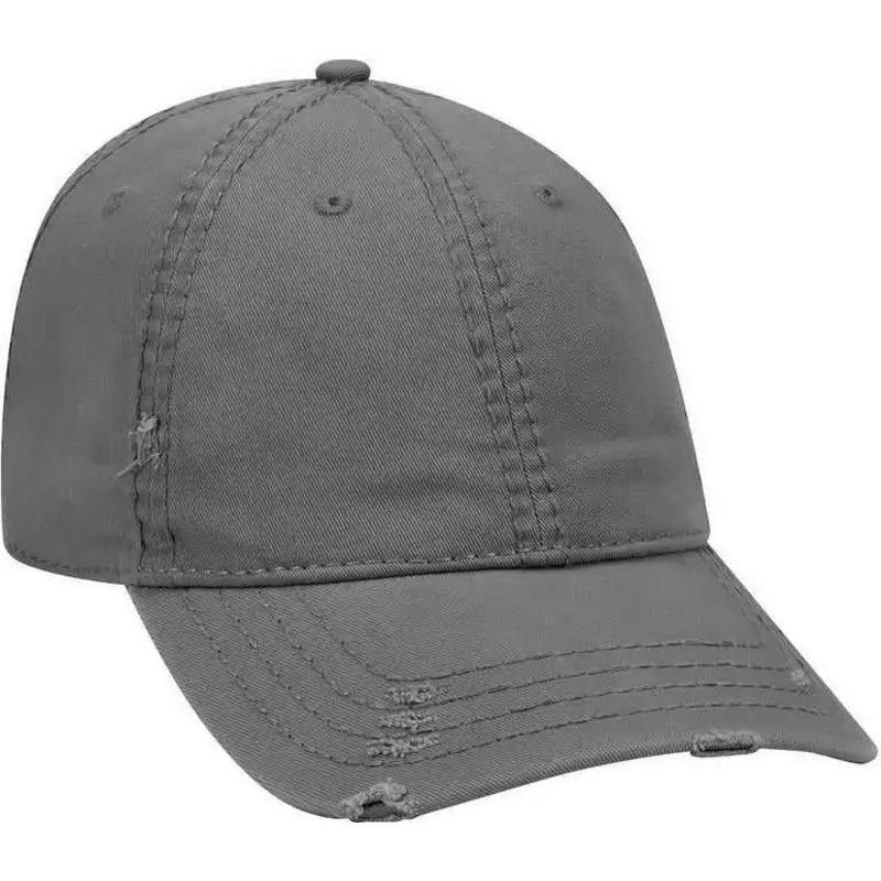 OTTO 104-1018 Distressed Superior Garment Washed Cotton Twill Low Profile Pro Style Cap -Charcoal GrayCharcoal Gray