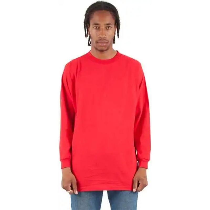 Shaka Wear SHALS Unisex Active Long Sleeve T-Shirt – Red