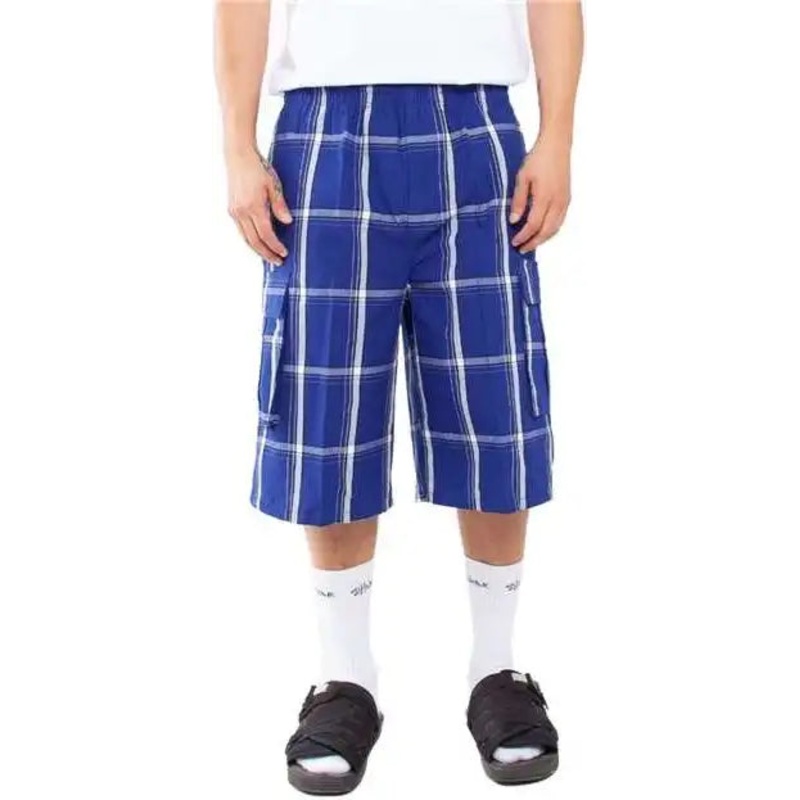 Shaka Wear SHSP Men’s Plaid Shorts – Royal